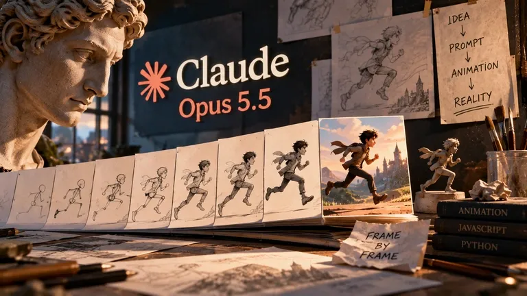 Claude Opus 5.5 animates entire scenes from JS or Python code