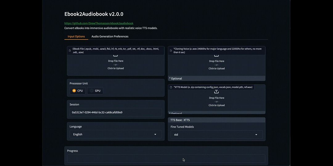 A tool for turning any book into an audiobook: Ebook2audiobook