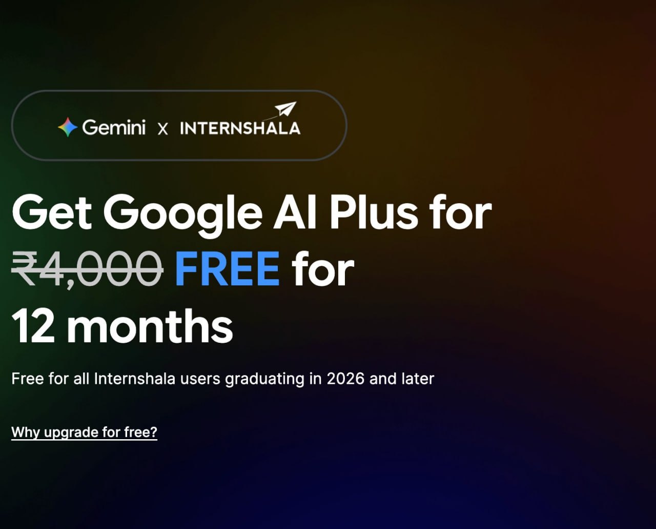 Internshala offers a free year of Google AI Plus — with a catch worth reading first