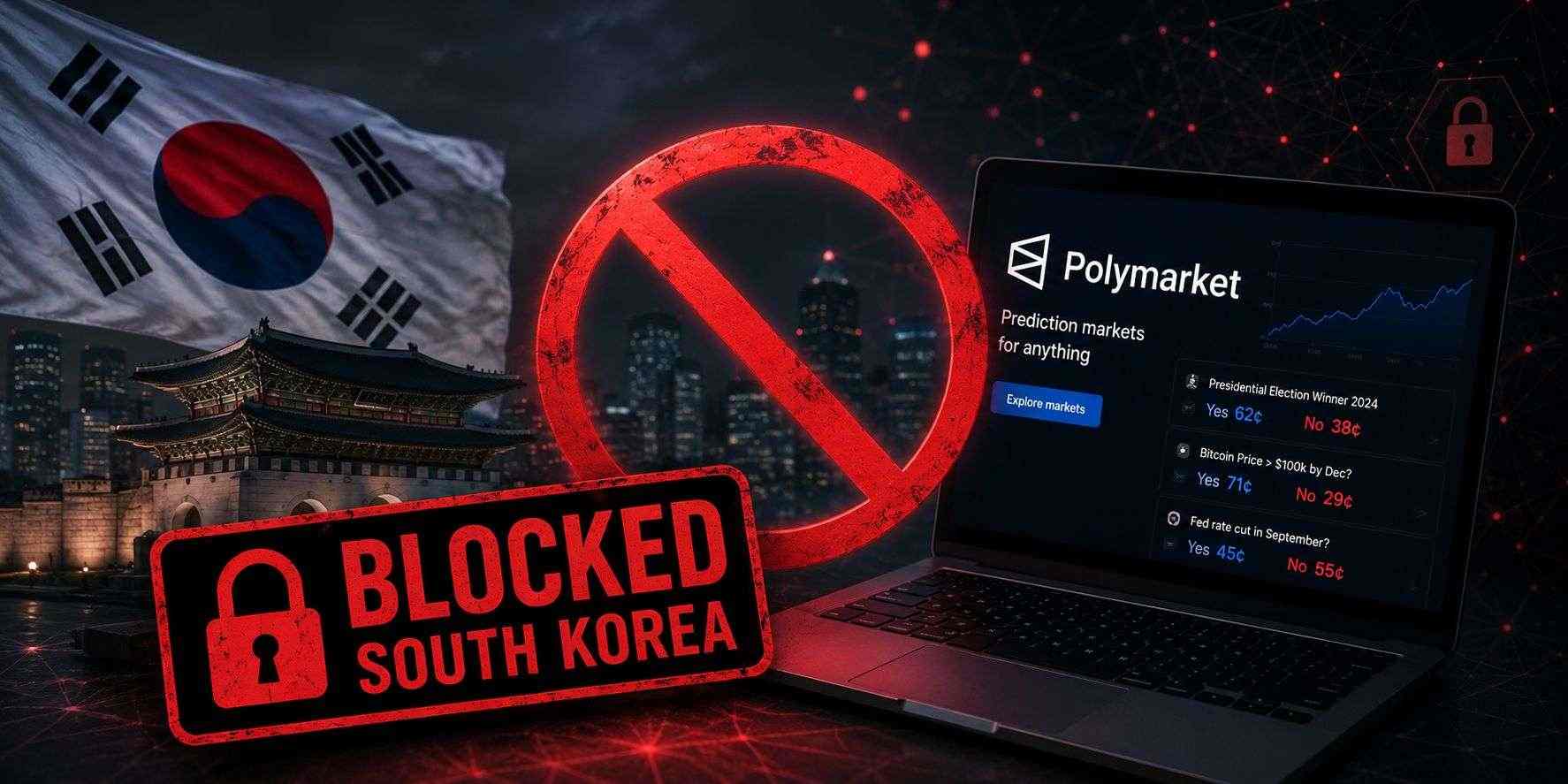 South Korea blocks Polymarket over gambling law violation