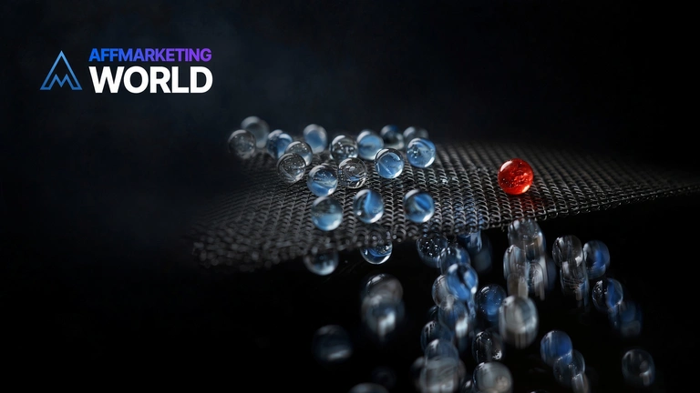A fine mesh sieve catching a single glowing red marble among many blue marbles falling through, representing an anti-fraud filter catching an anomaly